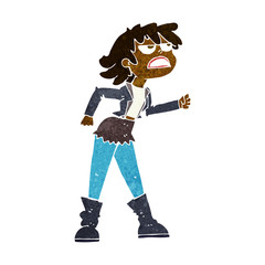 cartoon angry biker girl