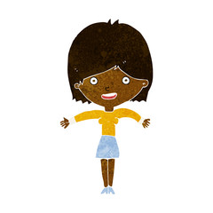 cartoon excited woman