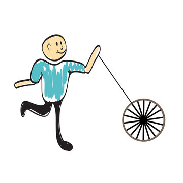 recommend clip art: driver with a wheel of the car illustration