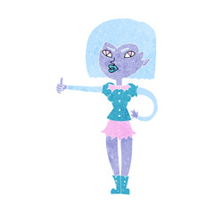 cartoon vampire girl giving thumbs up