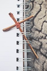 Blank notepad with cross