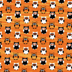 Fototapeta premium Halloween Owls Pattern