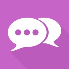 retro style bubble speech icon on long shadow
