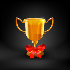 Gold Trophy Cup. Vector