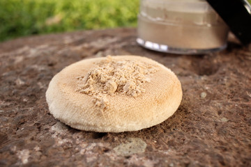 Makeup powder with sponge