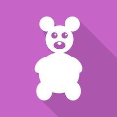 Icon Teddy Bear Toy on long shadow