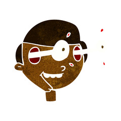 cartoon excited boy's face