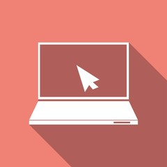 Laptop Icon illustration a long shadow