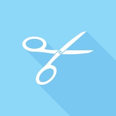 Icon scissors with a long shadow
