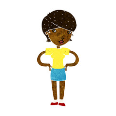 cartoon woman with hands on hips