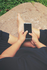 Woman using smart phone