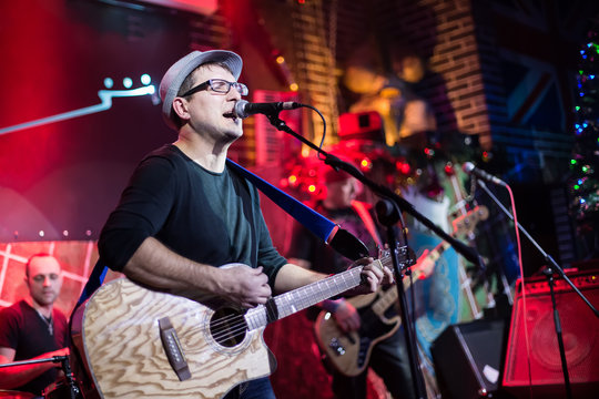 Band performs on stage