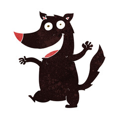 cartoon happy wolf