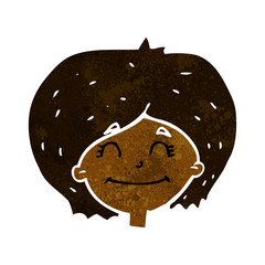 cartoon happy female face