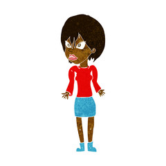 cartoon annoyed woman