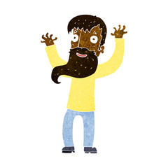 cartoon excited man with beard