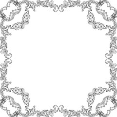 Baroque square art pattern