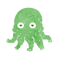 Obraz premium cartoon alien squid face