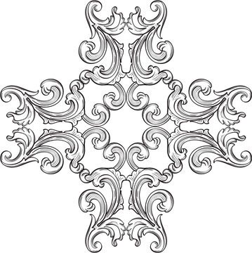 The baroque rosette art element