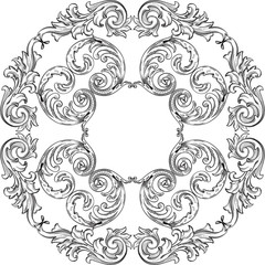 Vintage baroque art rosette nice pattern