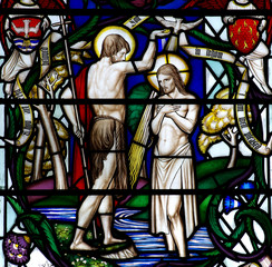 Baptism of Jesus Christ (stained glass)