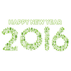 creative go green or eco city concept design new year 2016