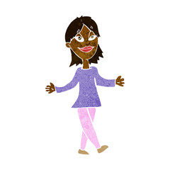 cartoon woman with no worries