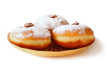 image of donuts. isolated on white. jewish holiday Hanukkah symbol
