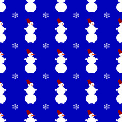 Snowman seamless pattern background