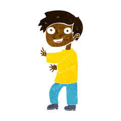 Fototapeta premium cartoon excited boy