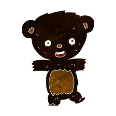 cartoon teddy black bear cub