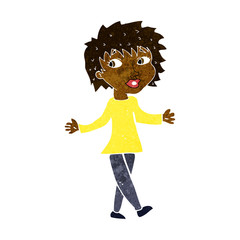 cartoon woman with no worries