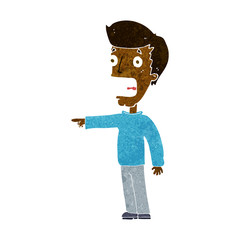 cartoon terrified man