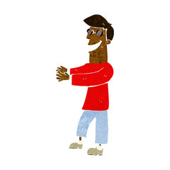 cartoon grinning man wearing glasses
