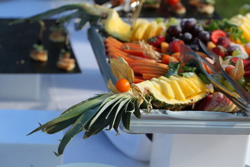 set of assorted fruits on a platter wedding feast