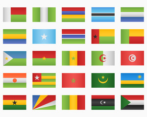 Set of African countries Flags