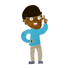 cartoon boy with idea