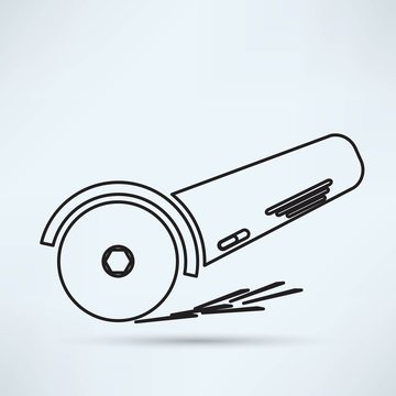black angle grinder icon clip art preview