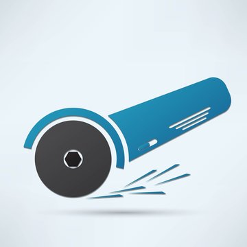 blue angle grinder icon clip art preview