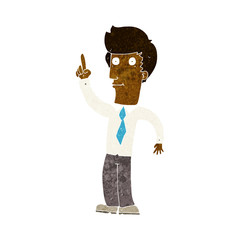cartoon friendly man with idea