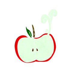 cartoon juicy apple half