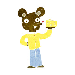 cartoon mouse holding cheese