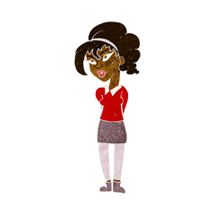 cartoon pretty girl tilting head