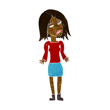 recommend clip art: cartoon woman shrugging shoulders
