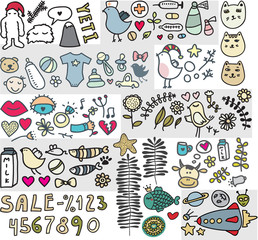 Mix of doodle images. vol. 4