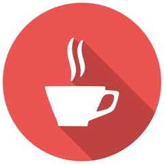 Coffee cup - icon with long shadow