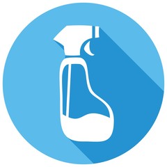 Flat style with long shadows, spray detergent vector icon illustration.
