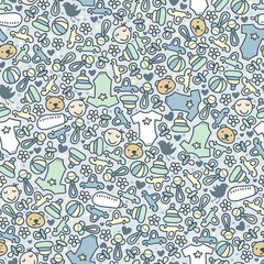 Naklejka premium Baby boy seamless pattern.