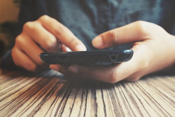 Woman using smart phone
