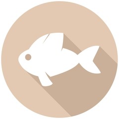 Icon Fish with a long shadow